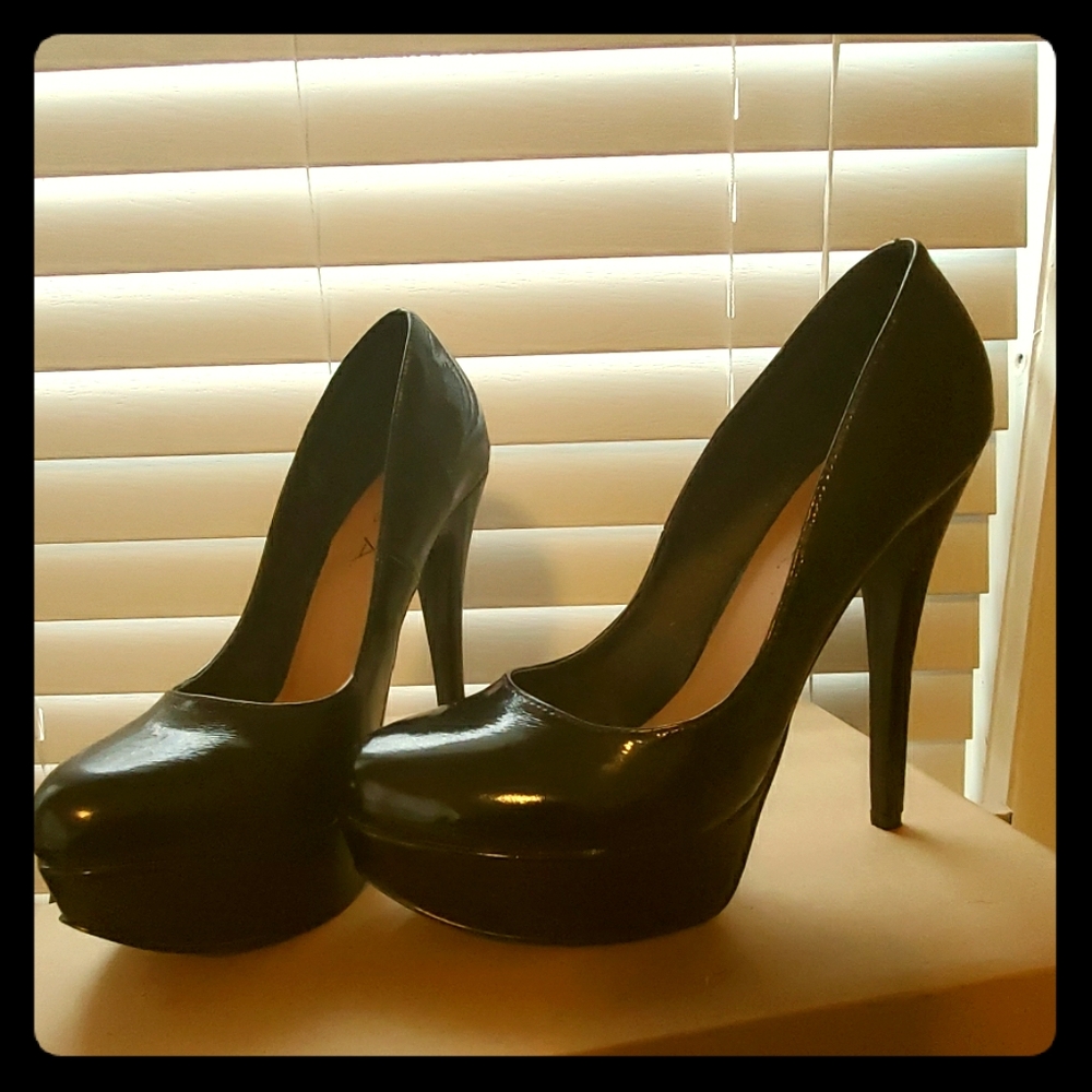 Black Patent Leather Stilettos